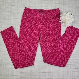 Boden Skinny‎ Corduroy Floral Pink Pants Size 4